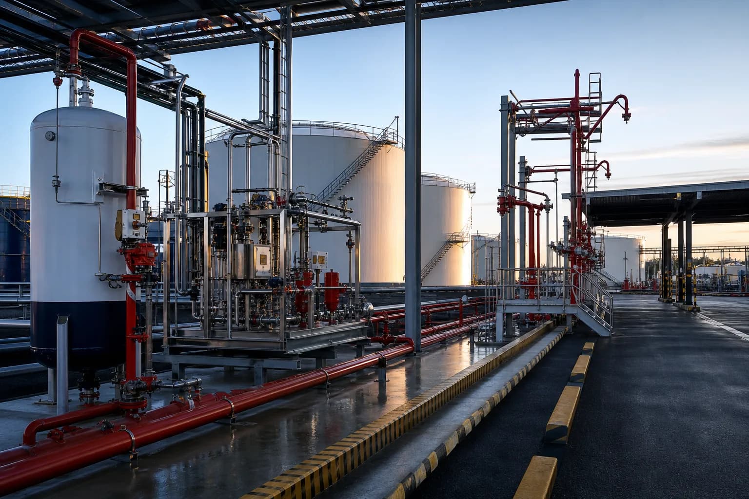 Tank sahasında köpük tankı ve oranlama ekipmanlı söndürme sistemi